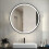 AICA (800mm) Round Black Framed Wall Mirror with LED Lights 1