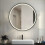 AICA (800mm) Round Black Framed Wall Mirror with LED Lights 3
