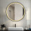 AICA (800mm) Round Black Framed Wall Mirror with LED Lights 4