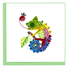 Quilling Colourful Chameleon Colour-Changing Fun! Hand-Finished Art Greeting Card