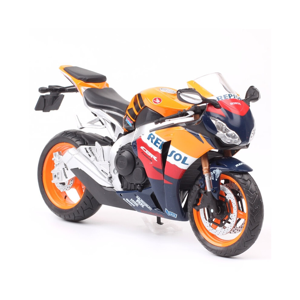 (Orange) 1/12 Honda CBR REPSOL Motor GP Toy Motorcycle AUTOMAXX Diecast Metal Model 1:12 Racing Miniature Collection Gift For Boy Kids