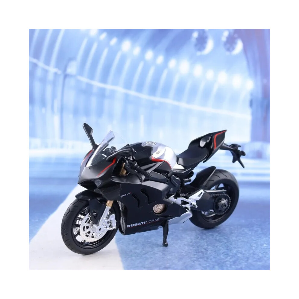Photos - Toy Car MAXPOWER  1:12 DUCATI V4S motorcycle High Simulation Diecast Metal Alloy Model car Sound Light Collection Kids Toy Gift (Black No box)