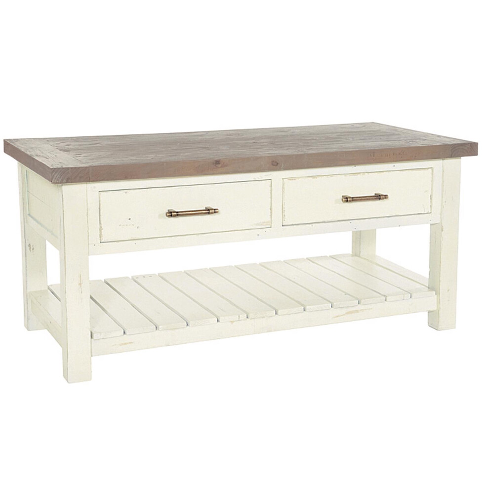 FWStyle Cream Coffee Table Reclaimed Pine Upcycled