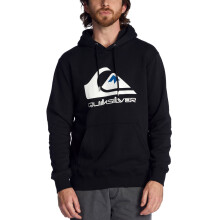 (S, Black) Quiksilver Mens Big Logo Casual Regular Fitting Pullover Hoodie