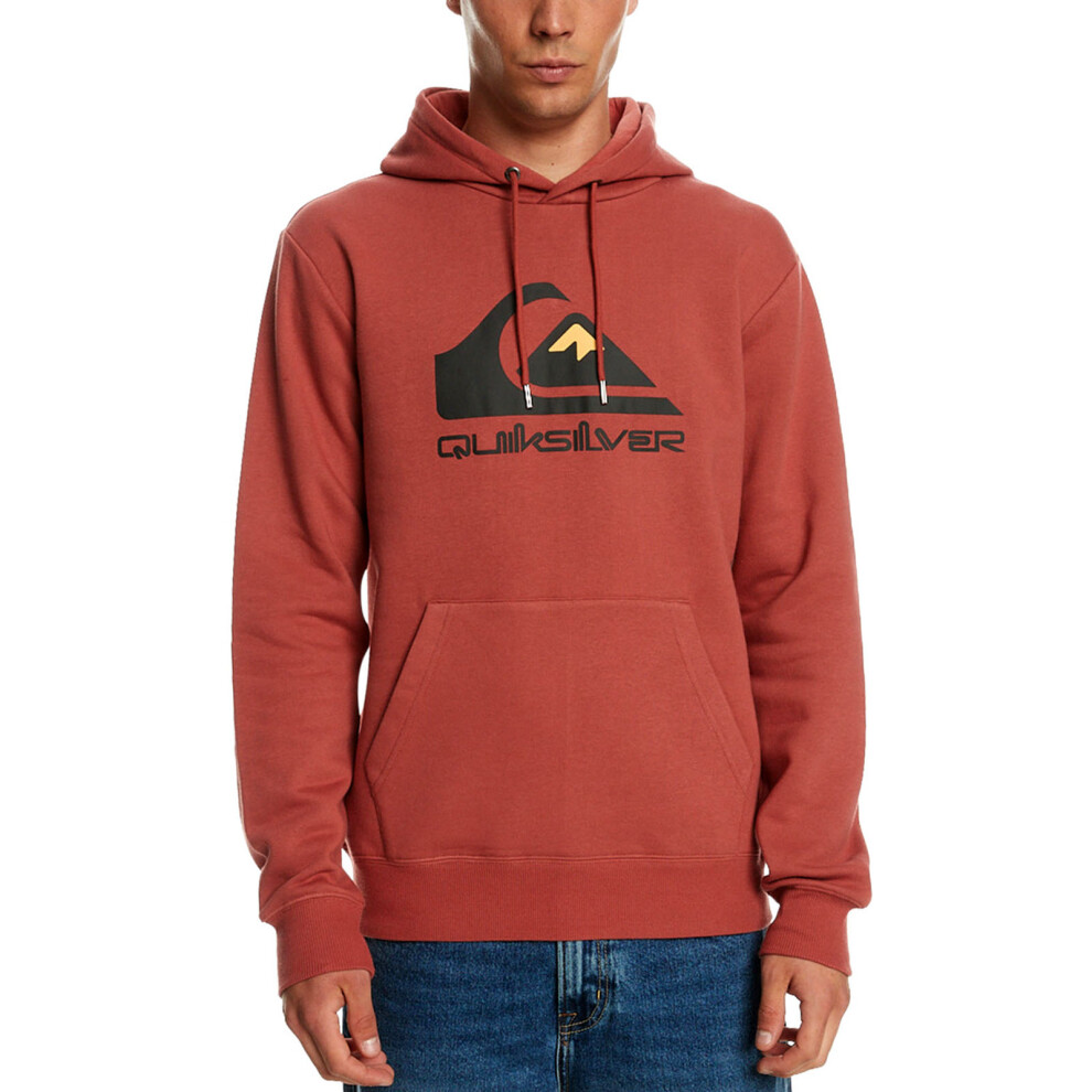 (2XL, Marsala) Quiksilver Mens Big Logo Pullover Hooded Sweatshirt Sweater Hoody Hoodie