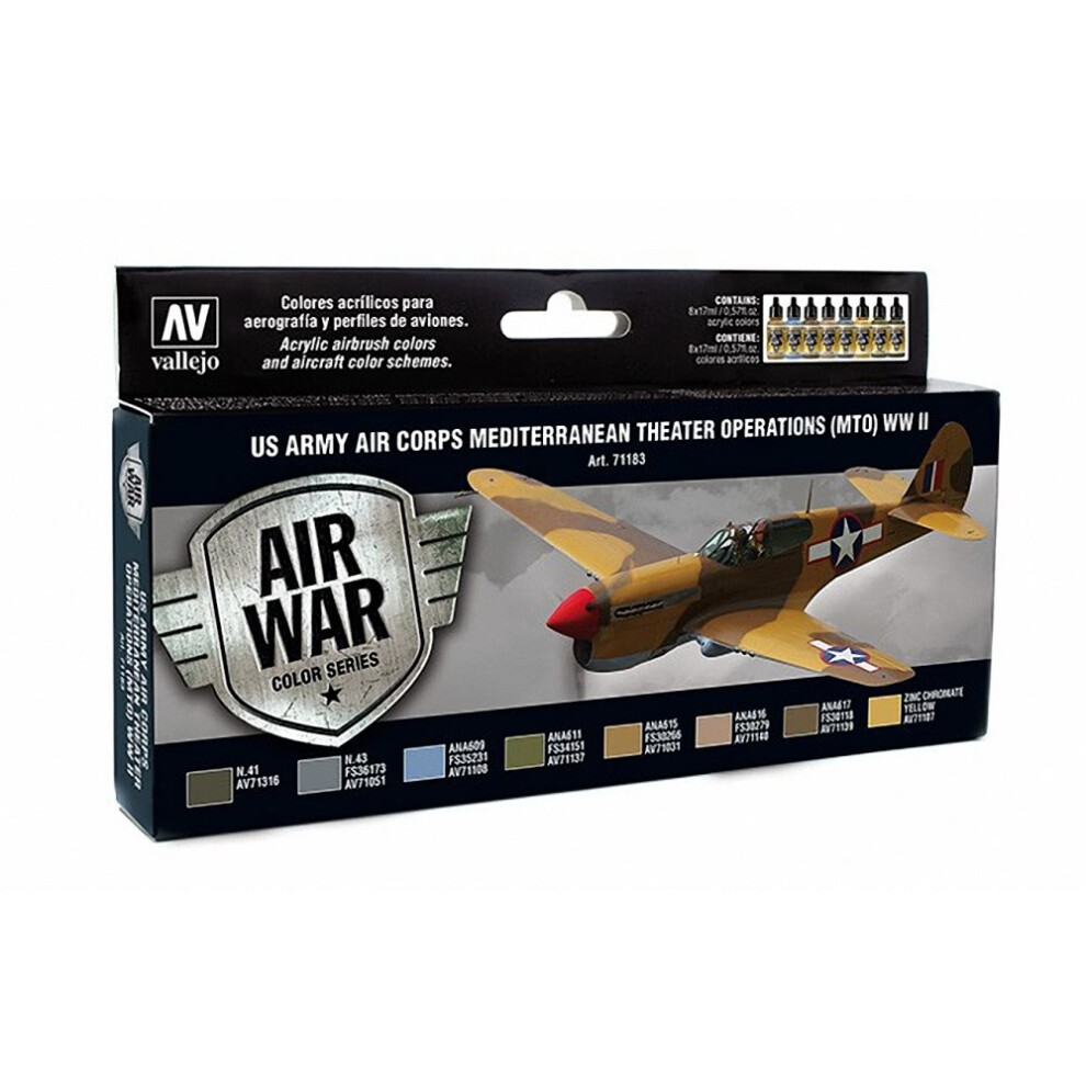 VAL71183 - AV Vallejo Model Air Set - US Air Corps MTO WWII (x8)