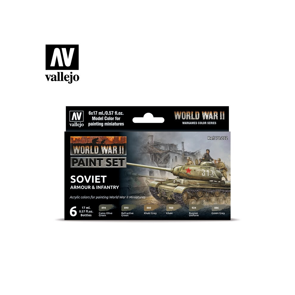 VAL70202 - AV Vallejo Model Color Set - WWII Soviet Armour&Infantry