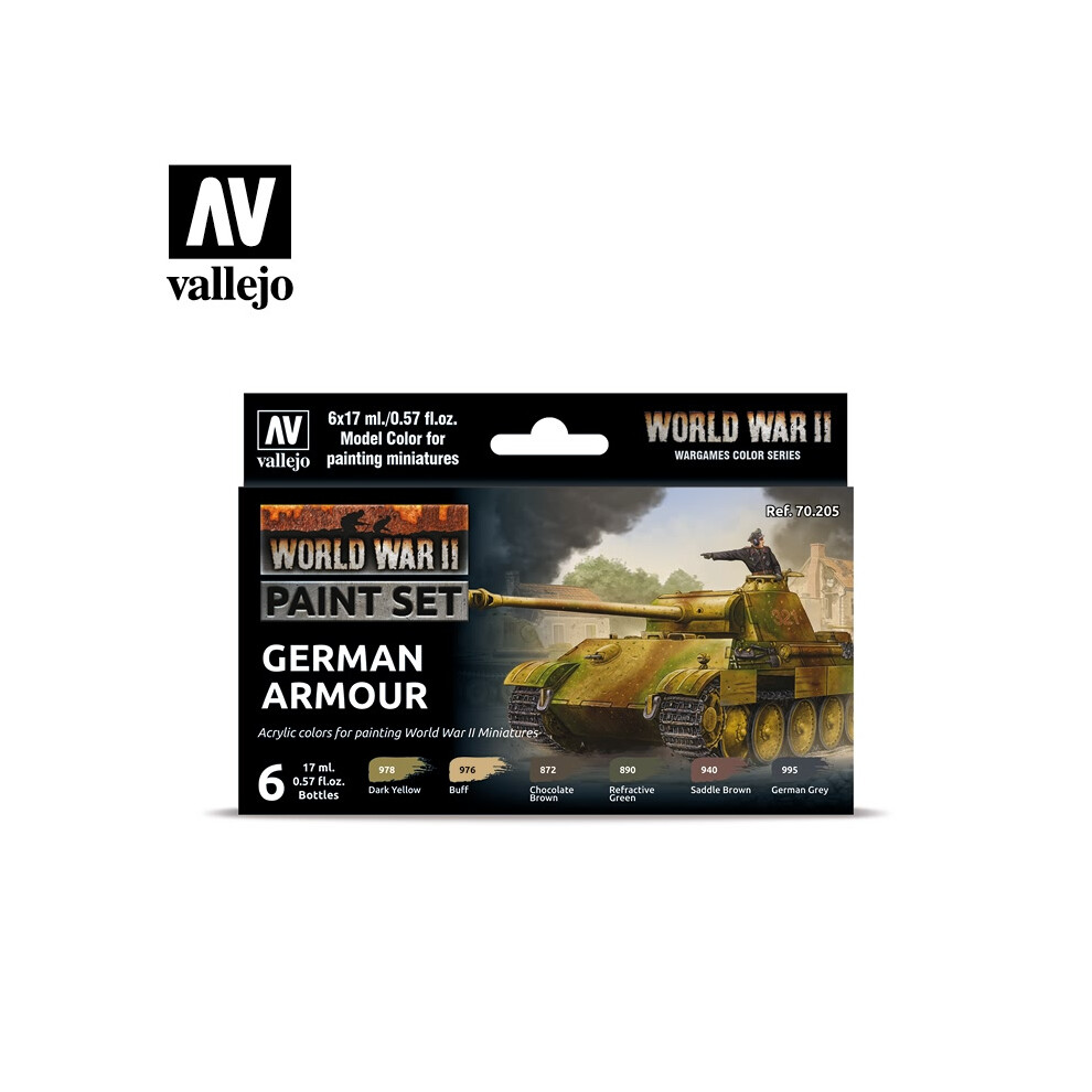 VAL70205 - AV Vallejo Model Color Set - WWII German Armour (6)