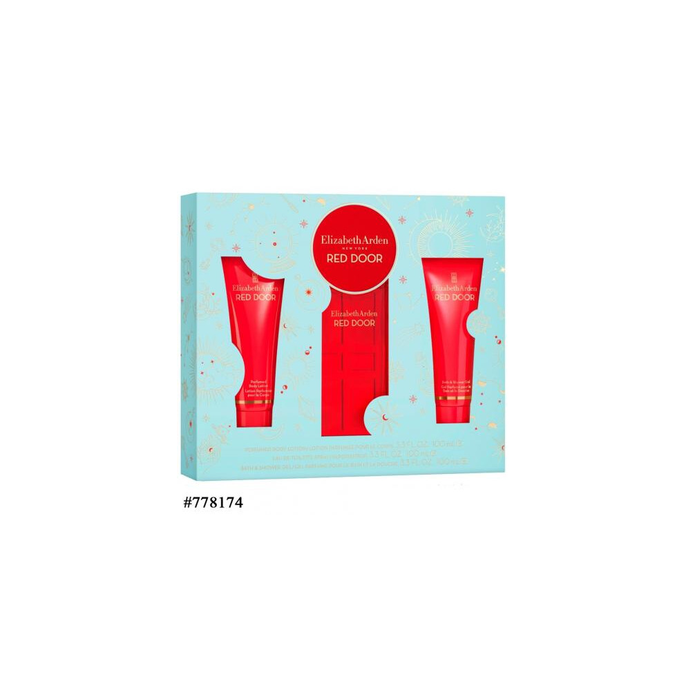 Red Door 3 Pcs Set: 3.3 Eau De Toilette Spray + 3.3 Body Lotion + 3.3 Shower Gel