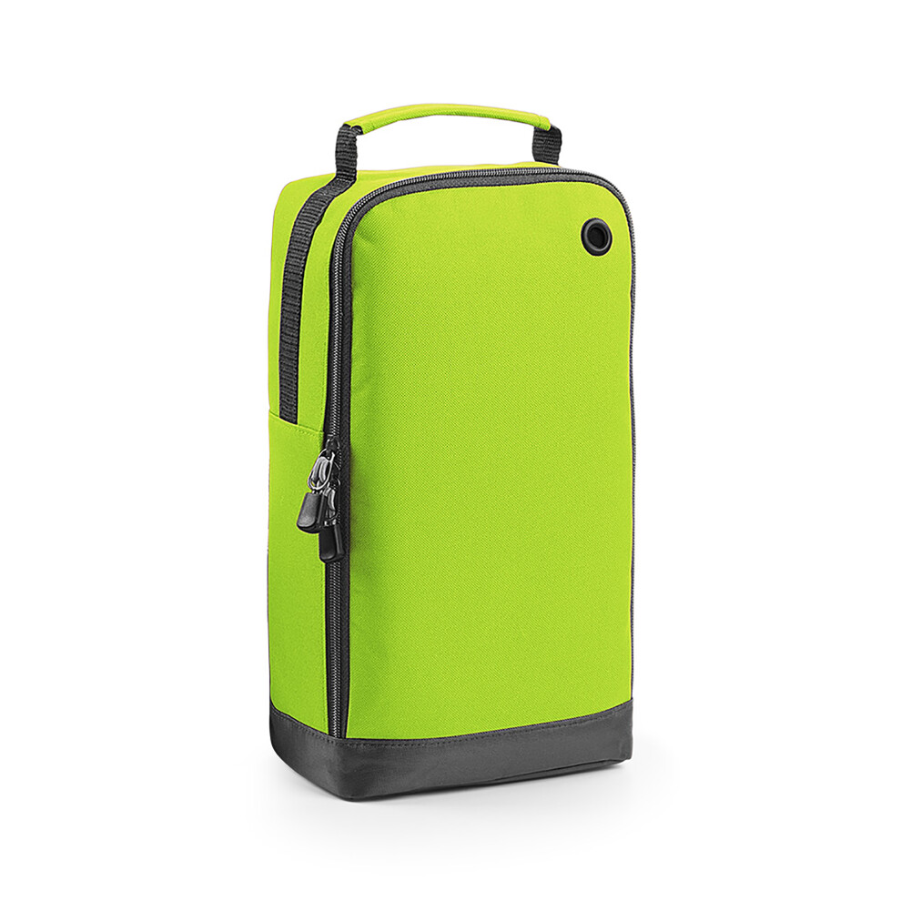 Bagbase (One Size, Lime Green) Sport Shoe / Accessory Bag (8 Litres) (Pack Of 2)