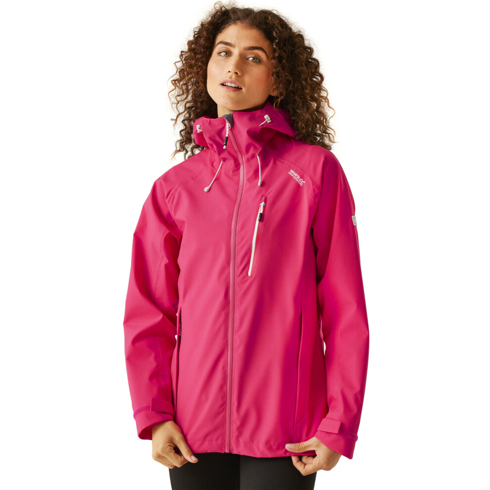 Regatta Women's Breathable Birchdale Waterproof Jacket Pink Potion White, Size: 12