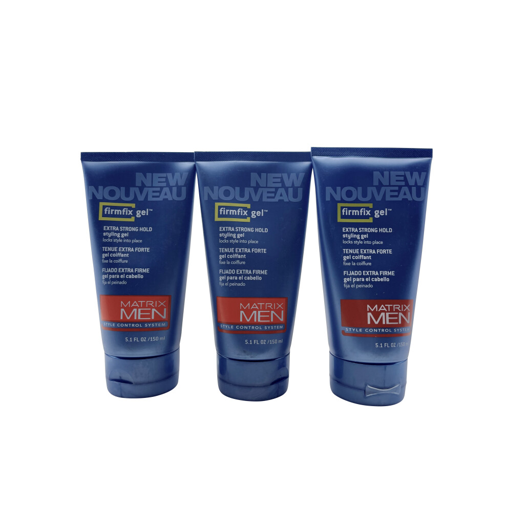 Matrix Men Firm Fix Gel Extra Strong Hold Styling Gel 5.1 OZ Set of 3