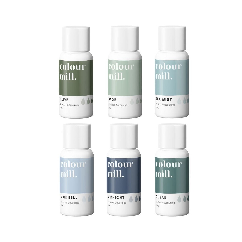 (Coastal Colours) Colour Mill Oil Based Food Colouring Sets 6 x 20ml