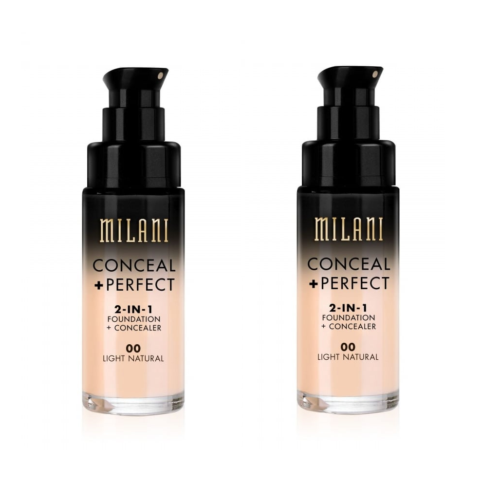 Milani Conceal And Perfect 2 In 1 Foundation + Concealer Light Natural 30ml x2