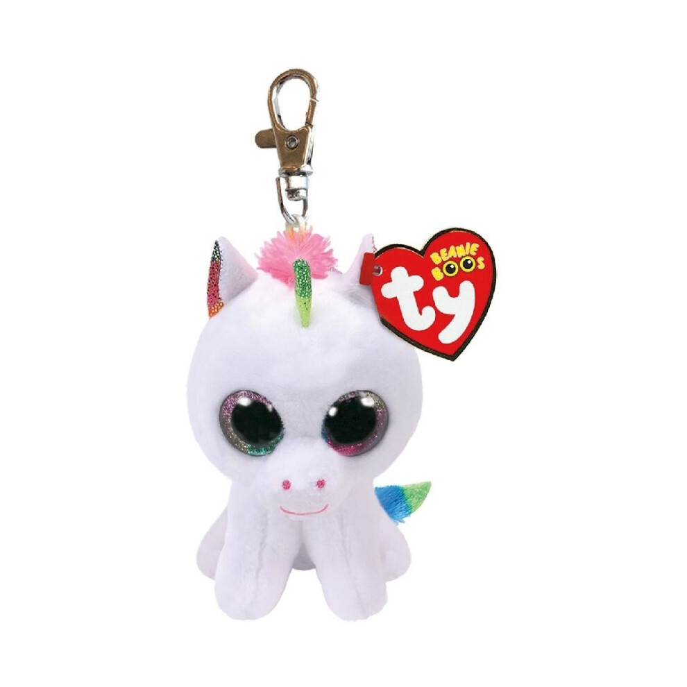Ty Beanie Boo Pixy the Unicorn Keyring Clip White