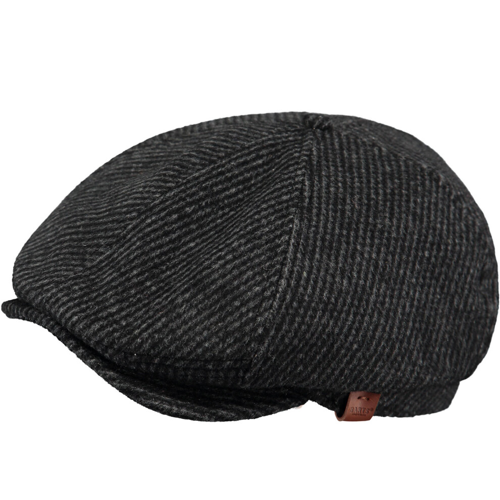 (M, Black) Barts Mens Jamaica Adjustable Warm Wool Country Style Flat Cap