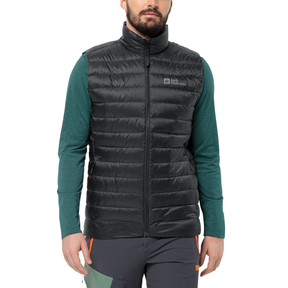 Jack Wolfskin (M, ) Mens Pilvi Down Padded Water Repellent Gilet Coat Black