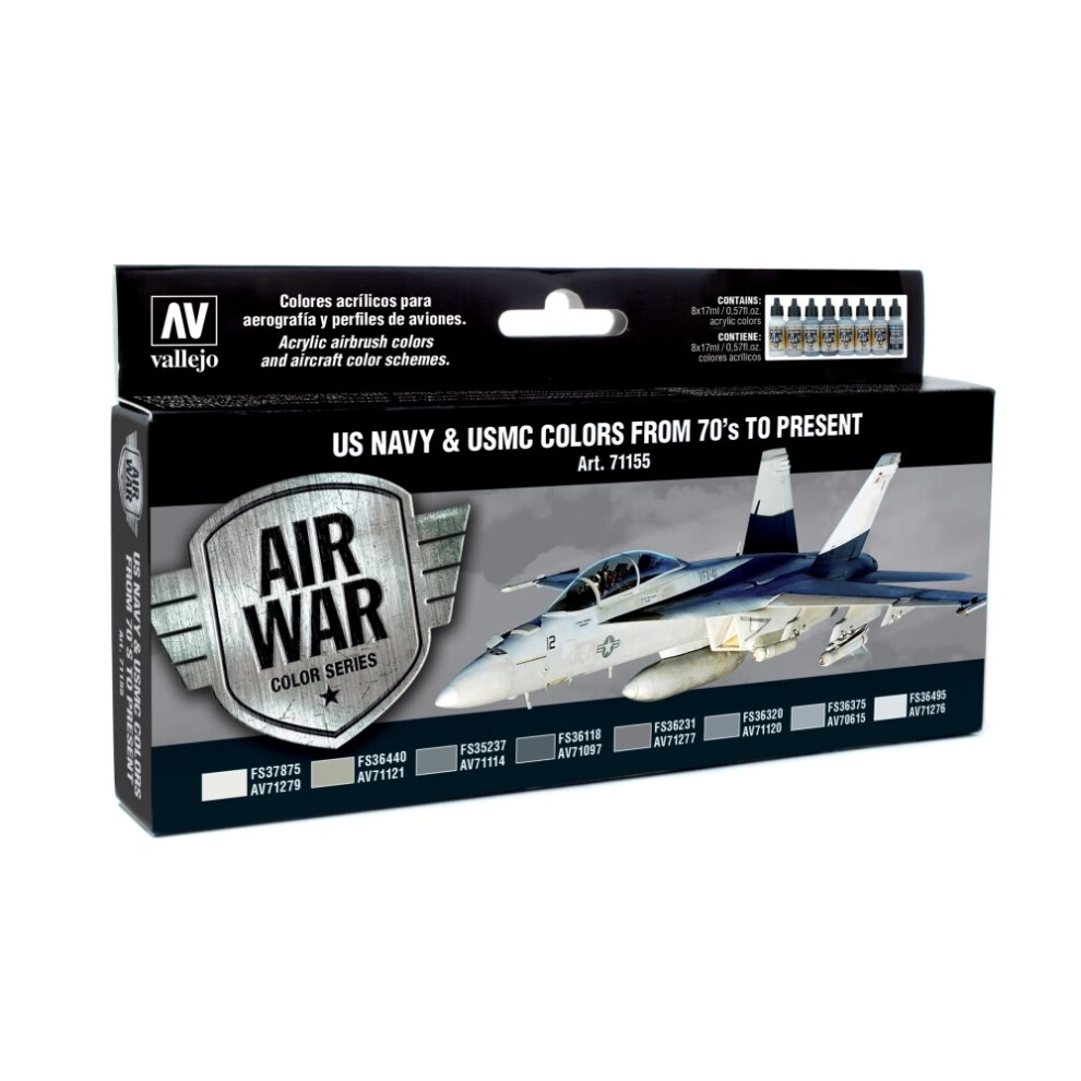 VAL71155 - AV Vallejo Model Air Set - US Navy & USMC from 70's on