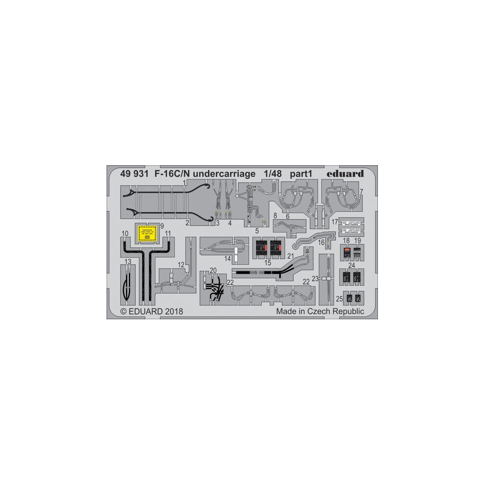 EDP49931 - Eduard Photoetch 1:48 - F-16C/N Undercarriage (Tamiya)