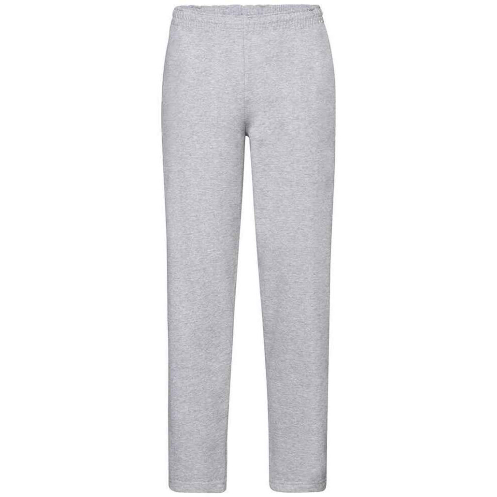 (M, Heather Grey) Fruit of the Loom Unisex Adult Classic Heather Open Hem Jogging Bottoms