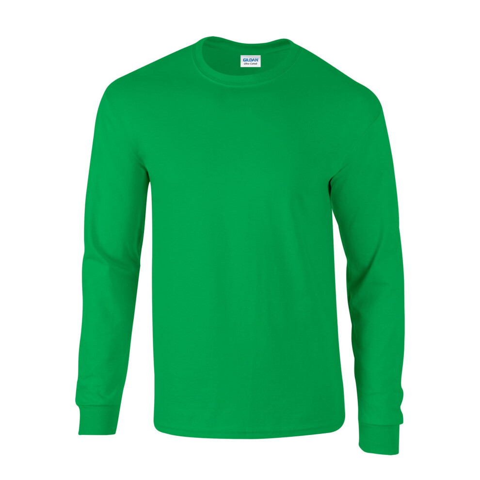 (M, Irish Green) Gildan Unisex Adult Ultra Plain Cotton Long-Sleeved T-Shirt