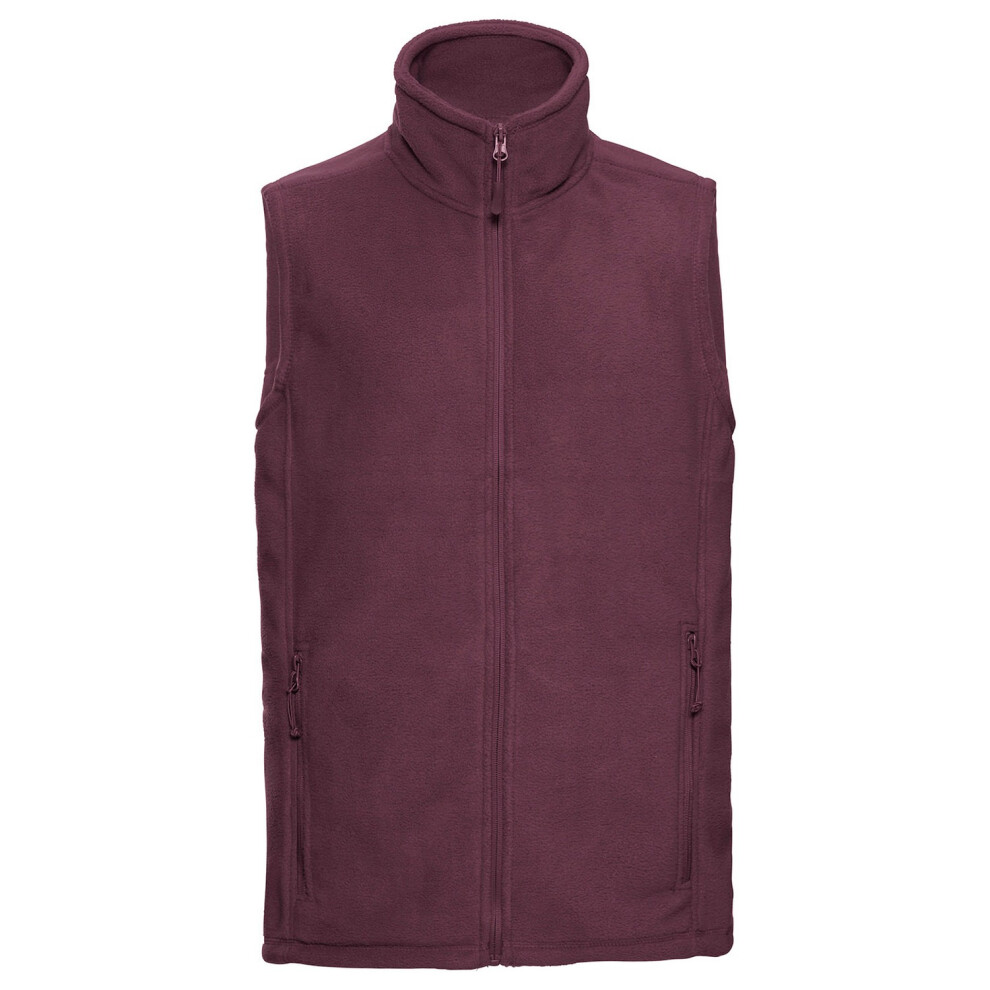 (XS, Burgundy) Russell Mens Outdoor Fleece Gilet