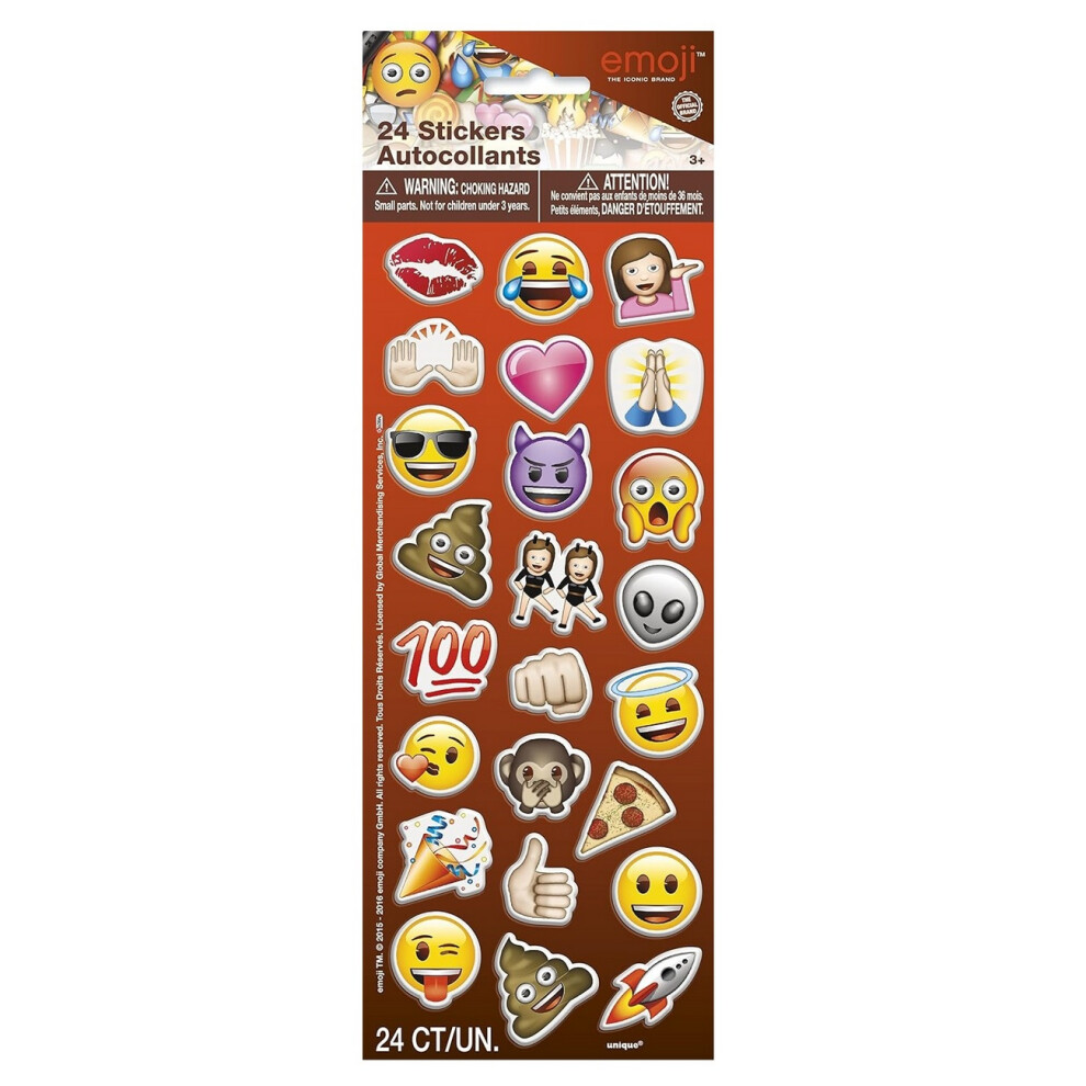 Emoji Icons Puffy Stickers (Pack of 24)