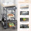 Homcom HOMCOM Multi-Use Kitchen Island Trolley Baskets Side Racks Drawer WorktopGrey 3