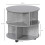Homcom HOMCOM 3 Tier Coffee Table Round Rolling Centre Table w/ Wheels Cement 2