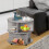 Homcom HOMCOM 3 Tier Coffee Table Round Rolling Centre Table w/ Wheels Cement 7