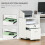 Vinsetto Vinsetto Mobile File Cabinet Lockable Documents Storage w/ 5 Wheels White 5