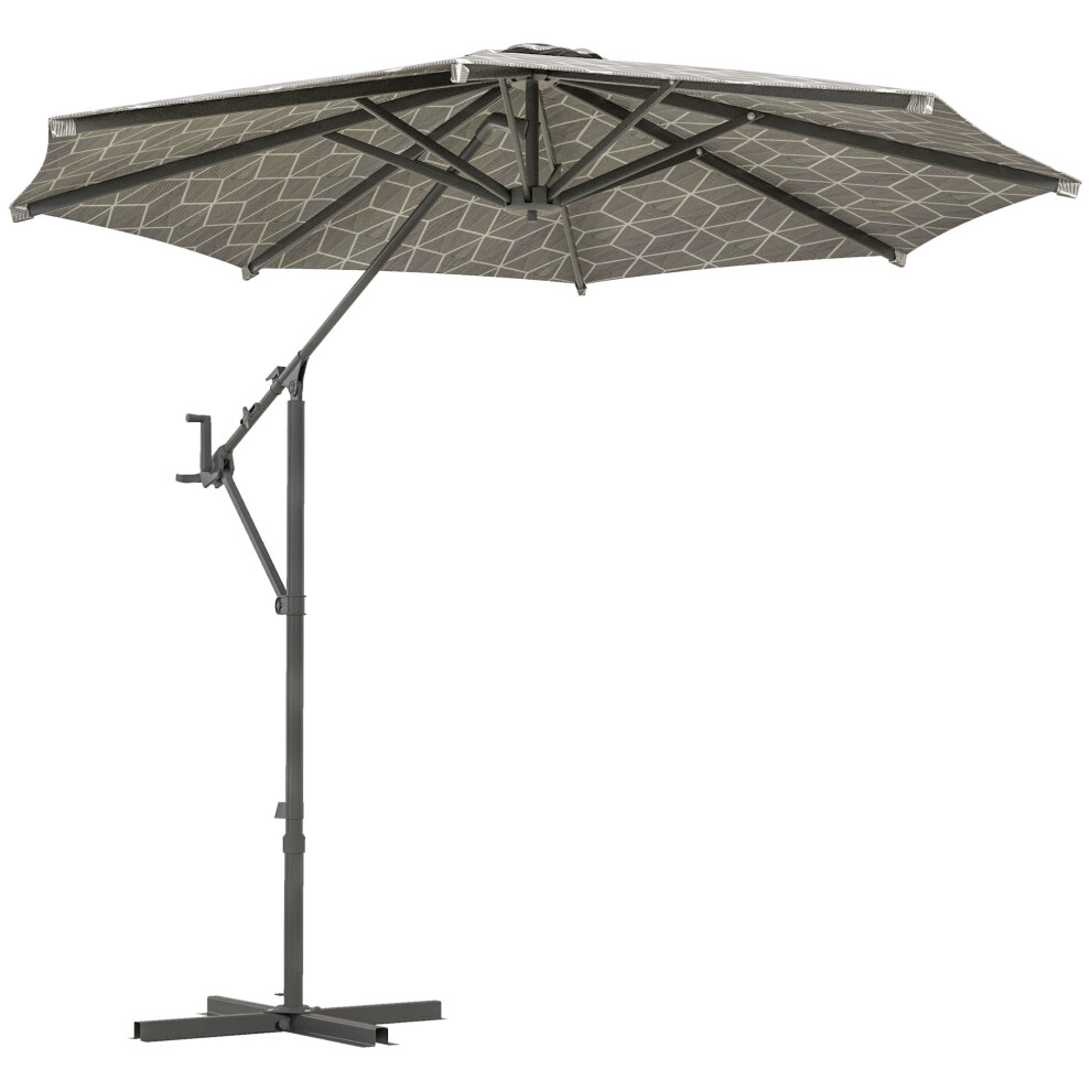 Convertible Cantilever Parasol And Market Parasol With Cross Base, 360° Rotation