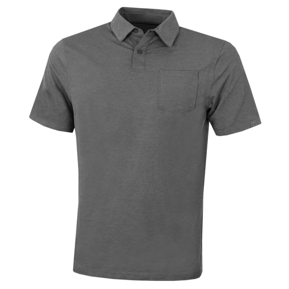 (S, Pitch Gray) Under Armour Mens CC Scramble Charged Cotton Stretch Golf Polo Shirt