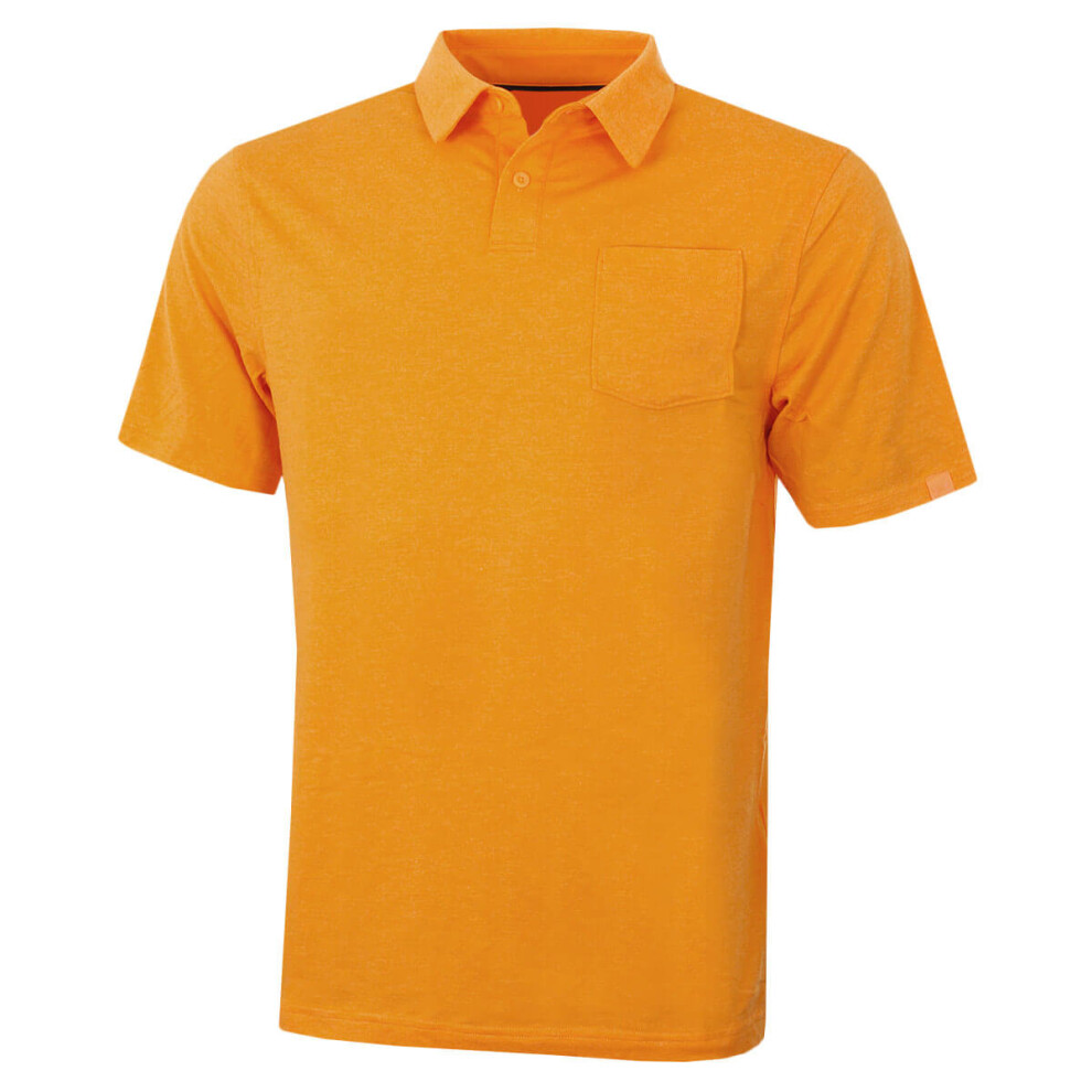 (M, Hero Orange) Under Armour Mens CC Scramble Charged Cotton Stretch Golf Polo Shirt