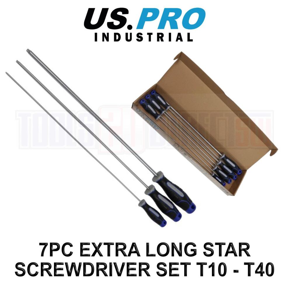 US PRO INDUSTRIAL Tools 7pc Extra Long Star Torx Screwdriver Set T10 - T40 4615-image-OPC-PDJKTTG-NEW