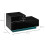 Homcom HOMCOM High Gloss Front Bedside Table Nightstand with LED Light Remote Black 2