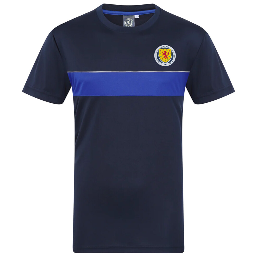 (Large) Scotland Mens T-Shirt Poly Training Kit OFFICIAL Football Gift