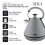 Tower Tower T10079GRY Sera Pyramid Kettle with Smoked Black Trim, 1.7L, 3KW, Grey 2