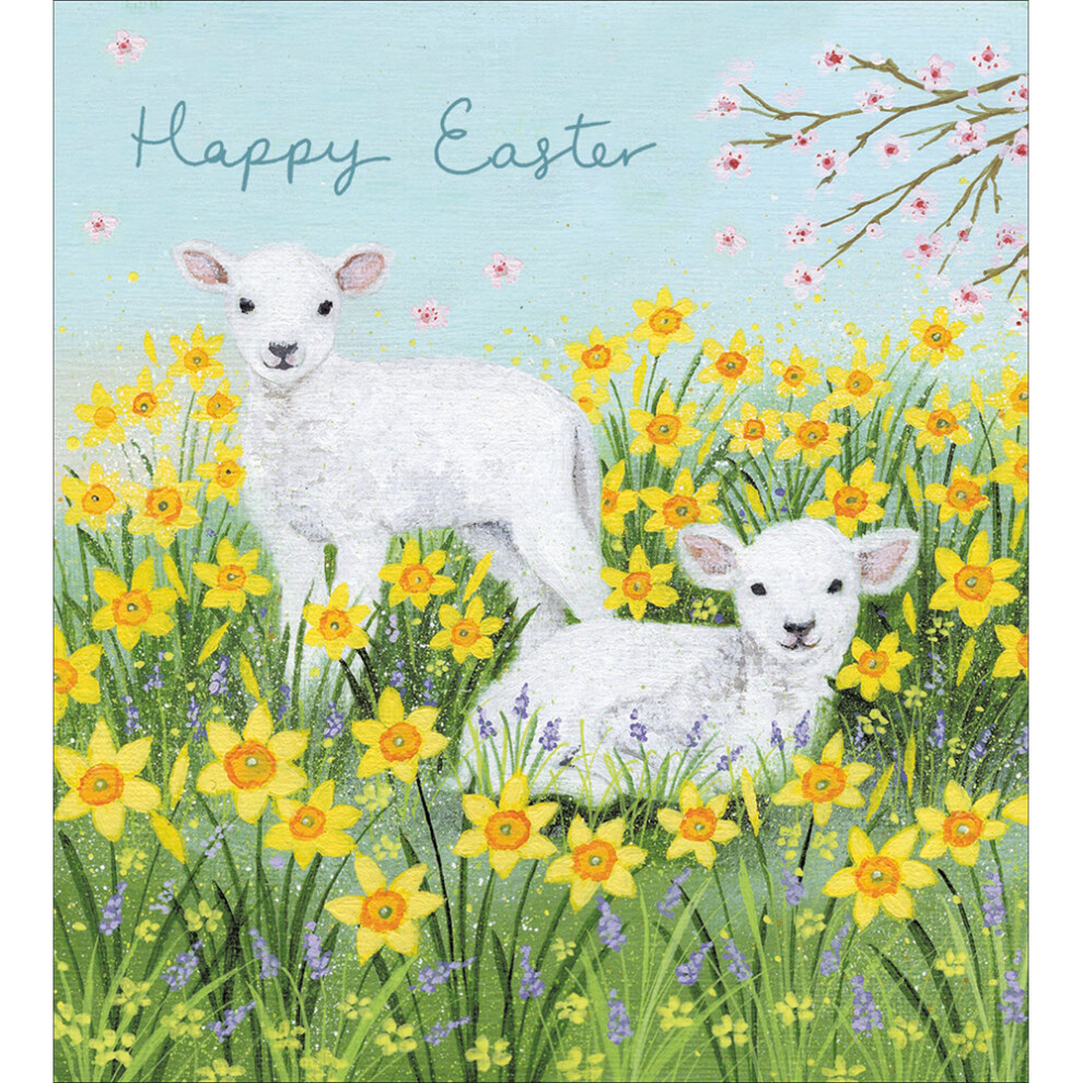 Pack Of 5 Happy Easter Daffodil Delight Artistic Pack Of Easter Greeting Cards