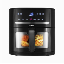 Tower T17116 Vortx Eco Saver Air Fryer with Vizion viewing Window, 1350W, 4L, Black