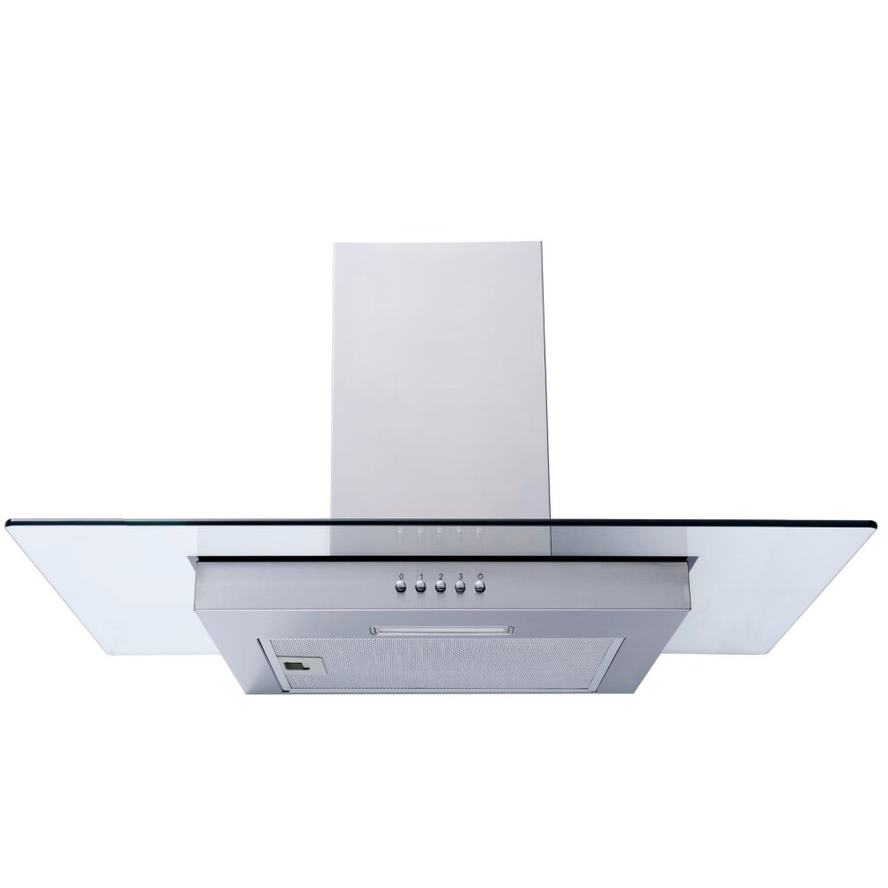 SIA FL70SS 70cm Flat Glass Stainless Steel Chimney Cooker Hood Extractor Fan