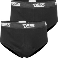 (2XL, Black) Duke D555 Mens Thompson Big Tall Kingsize 2 Pack Y Front Cotton Briefs - Black