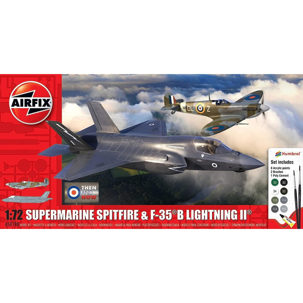 Airfix 'Then And Now' Spitfire Mk.vc & F-35B Lightning Ii 1:72 Model Kit