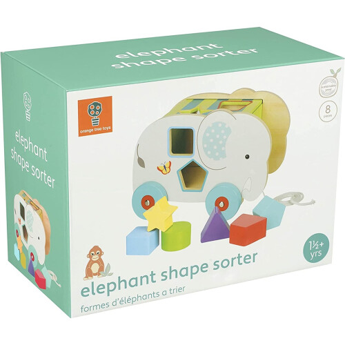 Orange Tree Toys Jungle Elephant Pull Along Shape Sorter