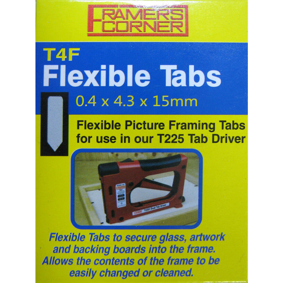 Framers Corner T4F Flexible Picture Framing Tabs For T225 Dual Driver