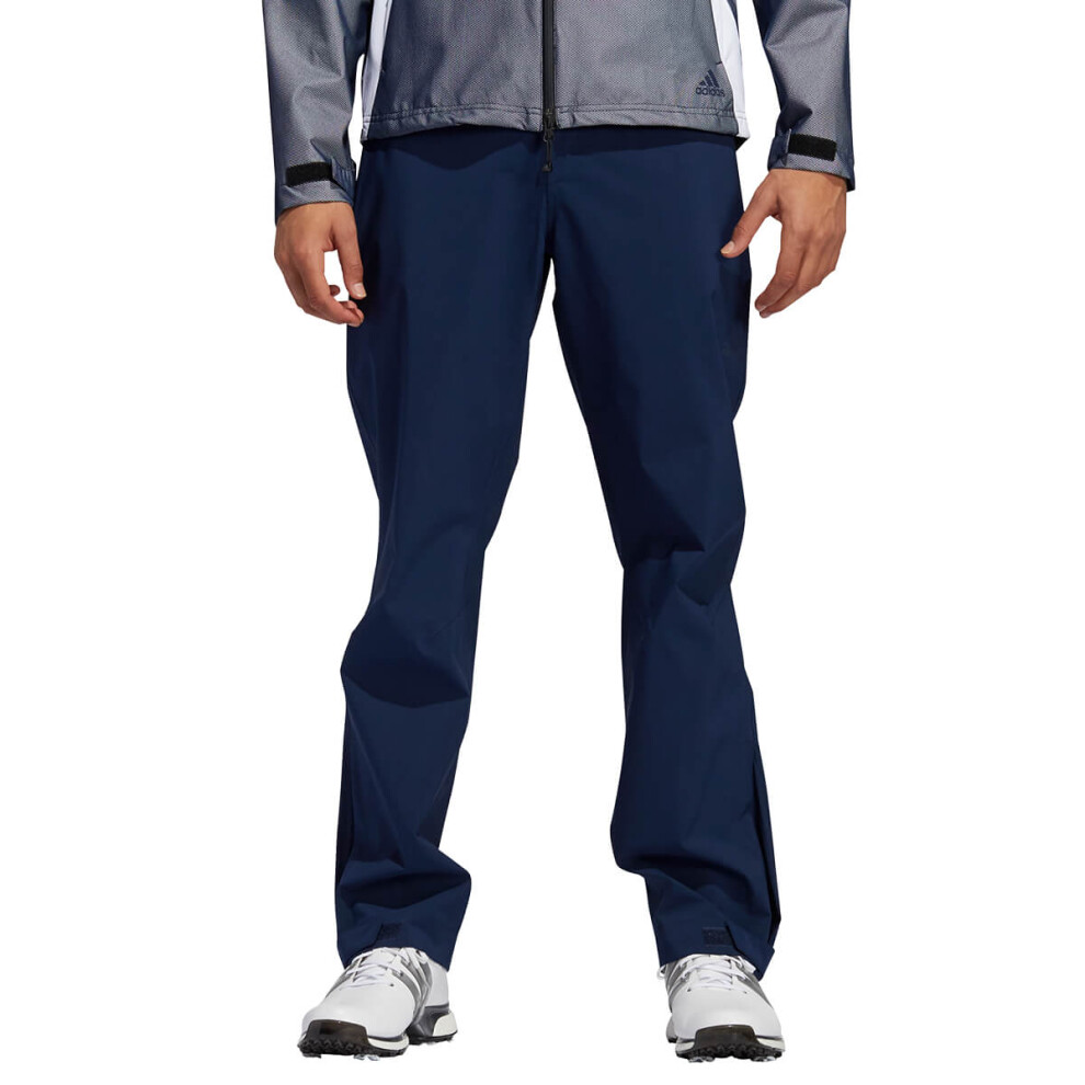 (XXL/S, Collegiate Navy) adidas Golf Mens 2022 RAIN.RDY Tech Water Repellent Pants Trousers