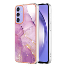 (Light Violet) Case For Samsung Galaxy A15 5G Marble Pattern Protection Slim TPU Soft Bumper