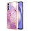 (Light Violet) Case For Samsung Galaxy A15 5G Marble Pattern Protection Slim TPU Soft Bumper 1
