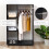 Homcom HOMCOM Rolling Open Wardrobe Hanging Rail Storage Shelves for Clothes, Black 6