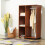 Homcom HOMCOM Rolling Open Wardrobe Hanging Rail Storage Shelves for Clothes, Walnut 11